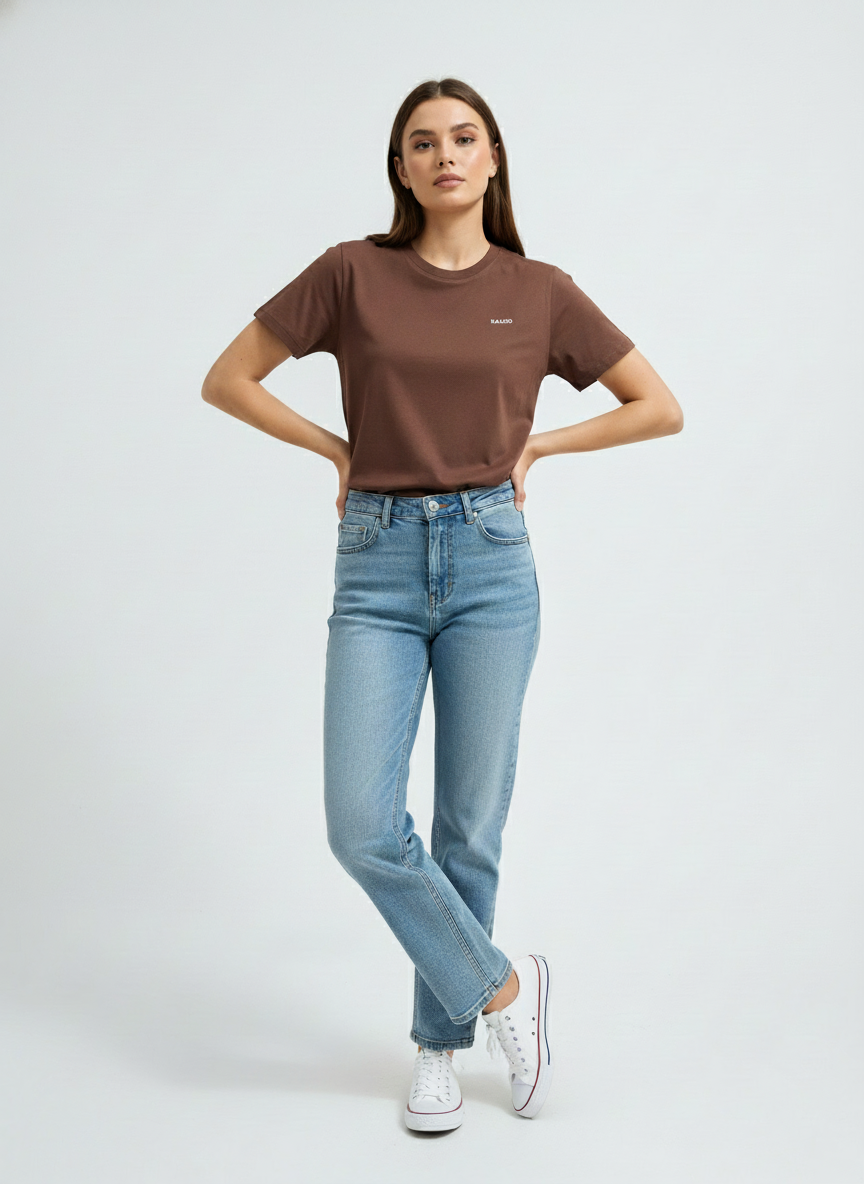 EARTH BROWN 100% SUPIMA COTTON TEE